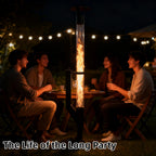 Nygira Outdoor Pellet Heater with Exclusive Rain Cap, All-Weather Patio Heater for Garden, Backyard, Party, Black，PH08