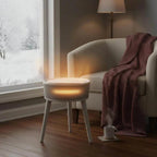 Nygira 1500W Indoor Space Heater, PTC Ceramic for Rapid & Safe Heating, 12H Timer, ECO Mode, Quiet Portable Heater for Bedroom, Office, White
