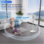 Roomisland 17" Oscillating Pedestal Fan with Remote, Quiet Standing Fan with Timer for Bedroom, 3 Speeds & 3 Modes, Adjustable Height, High Power Floor Fan