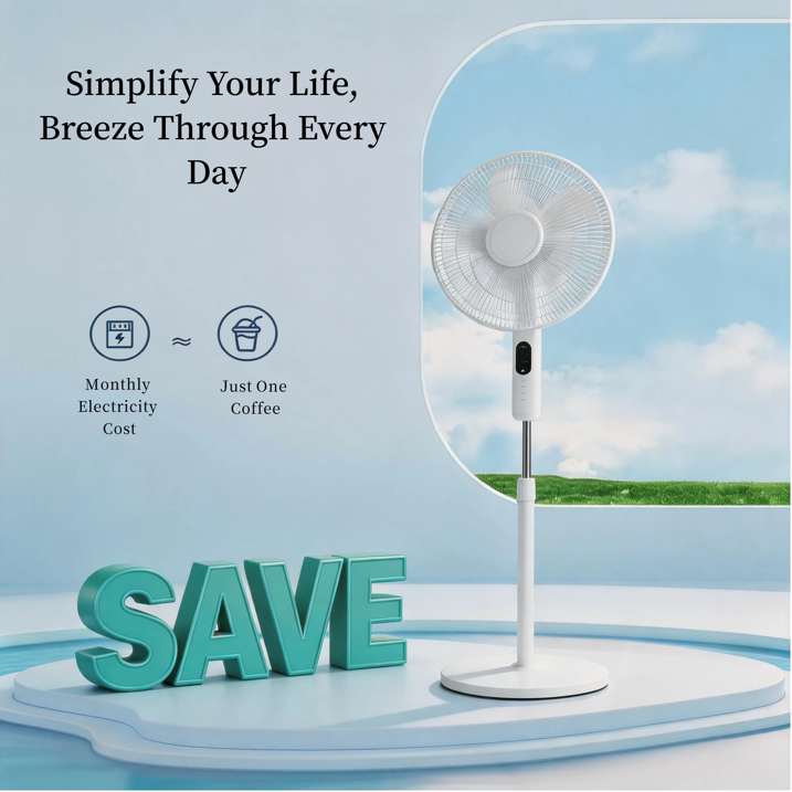 Roomisland 17" Oscillating Pedestal Fan with Remote, Quiet Standing Fan with Timer for Bedroom, 3 Speeds & 3 Modes, Adjustable Height, High Power Floor Fan
