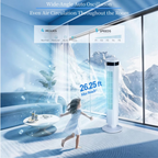 Roomisland 36" Quiet Tower Fan, Standing Bladeless Floor Fan with 60° Oscillation, 25ft Air Delivery, LED Display, 12 Hour Timer, 5 Speed 4 Mode Cooling Fan with Remote