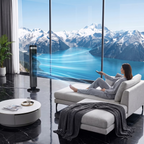 Roomisland 36" Quiet Tower Fan, Standing Bladeless Floor Fan with 60° Oscillation, 25ft Air Delivery, LED Display, 12 Hour Timer, 5 Speed 4 Mode Cooling Fan with Remote