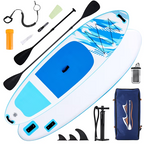 Roomisland Inflatable Stand Up Paddle Board, 10.5’ SUP with Non-Slip Deck, 2-in-1 Paddle, Wide Stable Design, Portable Paddleboard for Lakes Rivers Ocean, Complete Accessories