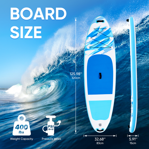 Roomisland Inflatable Stand Up Paddle Board, 10.5’ SUP with Non-Slip Deck, 2-in-1 Paddle, Wide Stable Design, Portable Paddleboard for Lakes Rivers Ocean, Complete Accessories