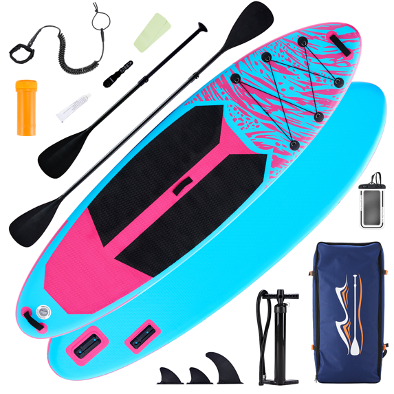 Roomisland Inflatable Stand Up Paddle Board, 10.5’ SUP with Non-Slip Deck, 2-in-1 Paddle, Wide Stable Design, Portable Paddleboard for Lakes Rivers Ocean, Complete Accessories