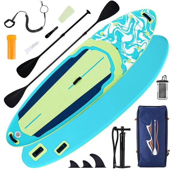 Roomisland Inflatable Stand Up Paddle Board, 10.5’ SUP with Non-Slip Deck, 2-in-1 Paddle, Wide Stable Design, Portable Paddleboard for Lakes Rivers Ocean, Complete Accessories