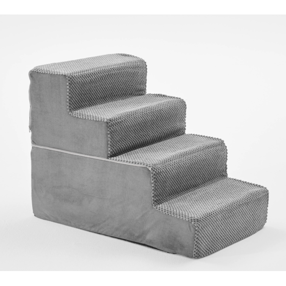 Roomisland Dog Steps for High Beds, 4 Step Foam Pet Stairs for Small Medium Dogs Cats, Non-Slip Indoor Ramp for Puppy, Older Cat, for Couch Sofa
