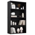 Roomisland 4 Tier Bookshelf, Modern Tall Open Display Bookcase with Reinforced Back & Anti-Tip Kit, Heavy Duty Wood Book Shelves for Home Office Living Room