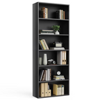 Roomisland 6 Tier Bookshelf, Modern Tall Open Display Bookcase with Reinforced Back & Anti-Tip Kit, Heavy Duty Wood Book Shelves for Home Office Living Room