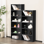 Roomisland 6 Tier Bookshelf, Modern Tall Open Display Bookcase with Reinforced Back & Anti-Tip Kit, Heavy Duty Wood Book Shelves for Home Office Living Room