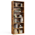 Roomisland 6 Tier Bookshelf, Modern Tall Open Display Bookcase with Reinforced Back & Anti-Tip Kit, Heavy Duty Wood Book Shelves for Home Office Living Room