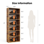 Roomisland 6 Tier Bookshelf, Modern Tall Open Display Bookcase with Reinforced Back & Anti-Tip Kit, Heavy Duty Wood Book Shelves for Home Office Living Room