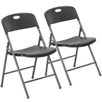 Roomisland Heavy Duty Folding Chairs Set of 2, Plastic Stackable Plastic Portable Chairs for Dining & Events, White - Ideal for Indoor/Outdoor Use, Home, Office, Wedding, Patio
