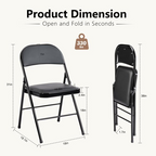 Roomisland Heavy Duty Folding Chairs Set of 4, Plastic Stackable Plastic Portable Chairs for Dining & Events, White - Ideal for Indoor/Outdoor Use, Home, Office, Wedding, Patio