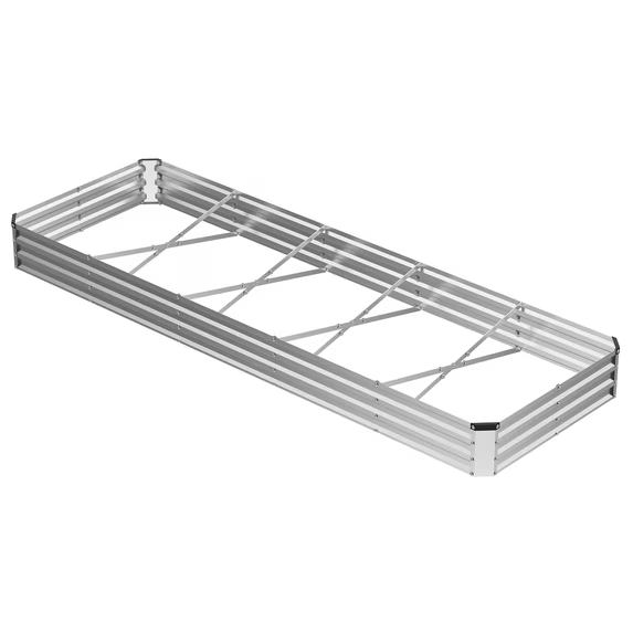Roomisland Galvanized Raised Garden Bed, Rust-Resistant Outdoor Metal Planting Box, Easy Assembly Steel Vegetable Flower Herb Planter, No Bottom, No Rot