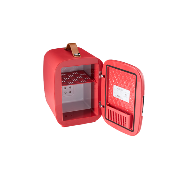 Roomisland Mini Fridge for Bedroom, 4L Portable Cosmetic Fridge with AC/DC, Electric Cooler & Warmer for Skincare, Drinks, Food, for Office, Car, Dorm, Ultra Quiet Energy Saving