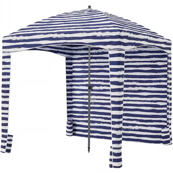 Roomisland Beach Cabana for Sand, UPF 50+ Sun Shelter with Side Wall, Easy Setup Beach Canopy Tent with Sandbags, Wind Resistant, Roof Vent, for Family