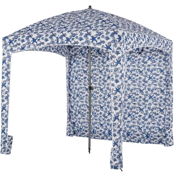 Roomisland Beach Cabana for Sand, UPF 50+ Sun Shelter with Side Wall, Easy Setup Beach Canopy Tent with Sandbags, Wind Resistant, Roof Vent, for Family
