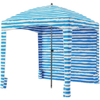 Roomisland Beach Cabana for Sand, UPF 50+ Sun Shelter with Side Wall, Easy Setup Beach Canopy Tent with Sandbags, Wind Resistant, Roof Vent, for Family
