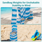 Roomisland Beach Cabana for Sand, UPF 50+ Sun Shelter with Side Wall, Easy Setup Beach Canopy Tent with Sandbags, Wind Resistant, Roof Vent, for Family