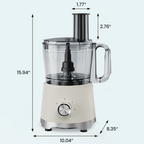 Roomisland 10.5 Cup Food Processor, 600W Multi-Functional Vegetable Chopper & Meat Grinder with 5 Blades for Slicing, Shredding, Chopping, Kneading, Dishwasher Safe