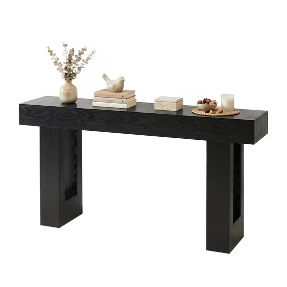 Roomisland Console Table 63 Inch, Farmhouse Sofa Table Behind Couchs, Narrow Entryway Table for Hallway Living Room, Wooden Rectangular Design