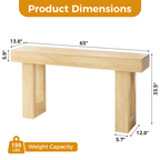 Roomisland Console Table 63 Inch, Farmhouse Sofa Table Behind Couchs, Narrow Entryway Table for Hallway Living Room, Wooden Rectangular Design
