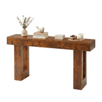 Roomisland Console Table 63 Inch, Farmhouse Sofa Table Behind Couchs, Narrow Entryway Table for Hallway Living Room, Wooden Rectangular Design