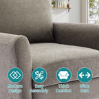 Roomisland Accent Chair, Comfy Lounge Chair with Pillow and Solid Wood Legs, Upholstered Modern Sofa for Living Room, Bedroom, Waiting Room, Office