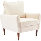 Roomisland Accent Chair, Comfy Lounge Chair with Pillow and Solid Wood Legs, Upholstered Modern Sofa for Living Room, Bedroom, Waiting Room, Office