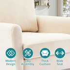 Roomisland Accent Chair, Comfy Lounge Chair with Pillow and Solid Wood Legs, Upholstered Modern Sofa for Living Room, Bedroom, Waiting Room, Office
