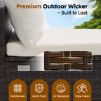 Roomisland 7 Piece Patio Conversation Set, Modular Outdoor Sectional Set, Modular Wicker Sectional Sofa with Thick Cushions, Adjustable Feet, Weather Resistant Rattan Outdoor Couch