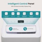 Roomisland 30 Pint Dehumidifier for Basement, 38dB Quiet, Precise Humidity Control, Drain Hose & 4.5L Water Tank, Small 2000 Sq.ft Dehumidifiers, Smart Humidity Ring, Ideal for Home, Bedroom