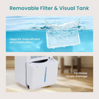 Roomisland 30 Pint Dehumidifier for Basement, 38dB Quiet, Precise Humidity Control, Drain Hose & 4.5L Water Tank, Small 2000 Sq.ft Dehumidifiers, Smart Humidity Ring, Ideal for Home, Bedroom