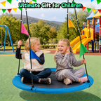40 Inch Saucer Tree Swing, Heavy Duty Round Swing Seat for Kids & Adults, Adjustable Ropes, Waterproof Outdoor Backyard Playground