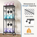 Roomisland Clothes Rack Heavy Duty, 3-Tier Rolling Garment Rack with Double Hanging Rods & Side Hooks, Adjustable Wire Shelving for Bedroom, Laundry Room