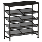 Roomisland Shoe Rack for Entryway 5-Tier, Metal Shoe Organizer with Adjustable Mesh Shelves, Heavy Duty Shoe Storage for Entryway