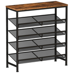 Roomisland Shoe Rack for Entryway 5-Tier, Metal Shoe Organizer with Adjustable Mesh Shelves, Heavy Duty Shoe Storage for Entryway