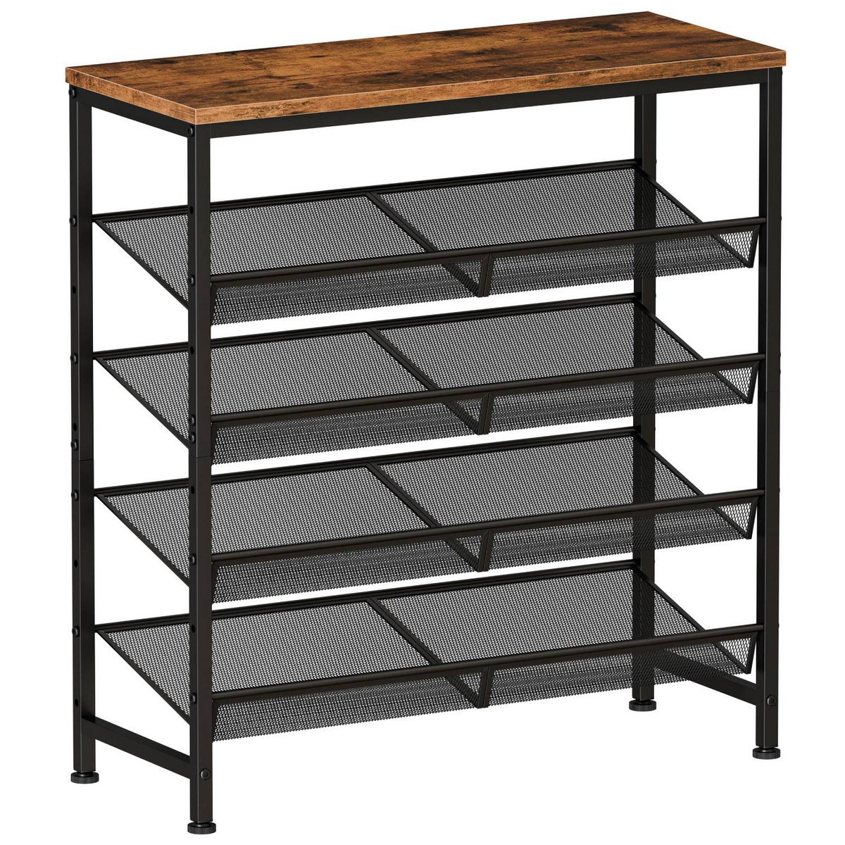 Roomisland Shoe Rack for Entryway 5-Tier, Metal Shoe Organizer with Adjustable Mesh Shelves, Heavy Duty Shoe Storage for Entryway