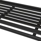 Outdoor Bench with Floral Design, Anti-Rust Steel Garden Bench for Patio, Porch, Park, Weatherproof Metal Bench with 660LB Capacity, Sunflower for Yard, Garden Decor Black