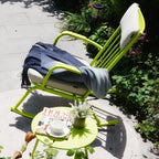 3-PieceOutdoor Rocking Chairs Set for 2 with Thick Cushions and 18-inch Small Round Table, Steel Patio Conversation Set for Backyard, Porch, Deck - Easy Assembly Lime Green