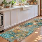 Roomisland 2x6ft Kitchen Runner Rug Washable, Non Slip Hallway Floor Mat for Entryway Laundry, Low Profile Rugs Carpet with Rubber Backing for Indoor Bedroom Kitchen Living Room