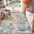Roomisland Area Rugs 5x7FT Washable for Living Room, Non Slip Modern Abstract Carpet Stain Resistant Soft Low Pile Indoor Floor Rug for Bedroom Kitchen Home Office