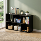 Roomisland 6 Cube Storage Organizer, Wood Bookshelf with Removable Back Panels, Open Cubby Shelf for Home Office Bedroom Living Room, Vertical or Horizontal