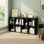 Roomisland 8 Cube Storage Organizer, Wood Bookshelf with Removable Back Panels, Open Cubby Shelf for Home Office Bedroom Living Room, Vertical or Horizontal