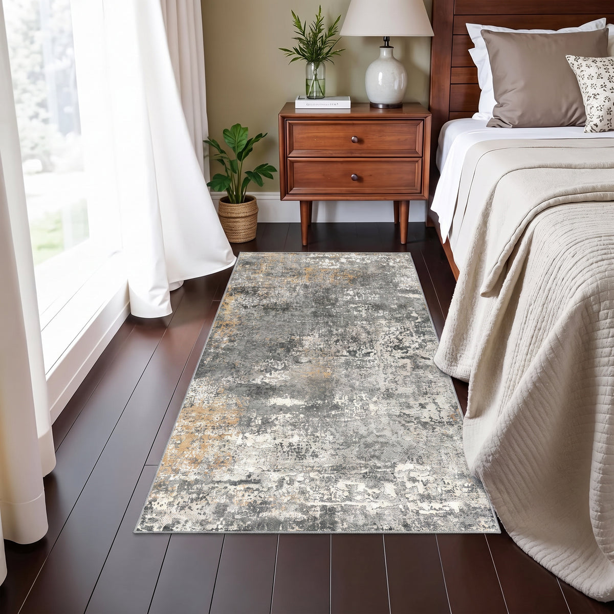 Roomisland 2x4ft Kitchen Runner Rug Washable, Non Slip Hallway Floor Mat for Entryway Laundry, Low Profile Rugs Carpet with Rubber Backing for Indoor Bedroom Kitchen Living Room