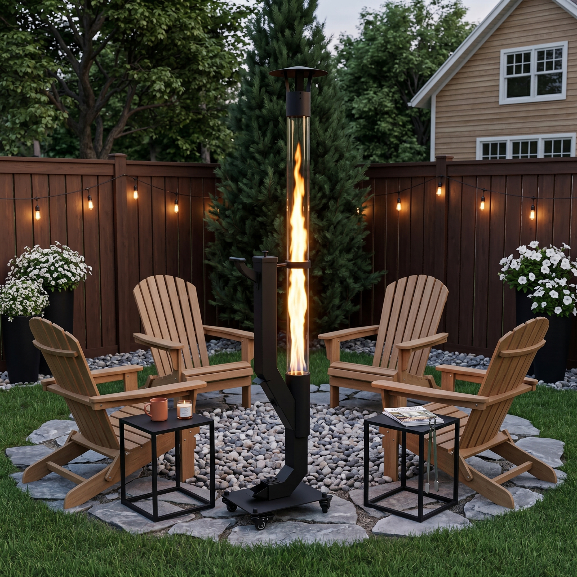 ROOMISLAND 64 Inch Smokeless Pellet Stove for Outdoor Use, Portable Wood Pellet Fire Pit with Viewing Window, Pellet Heater for Patio Backyard Bonfire Camping Beach Garden