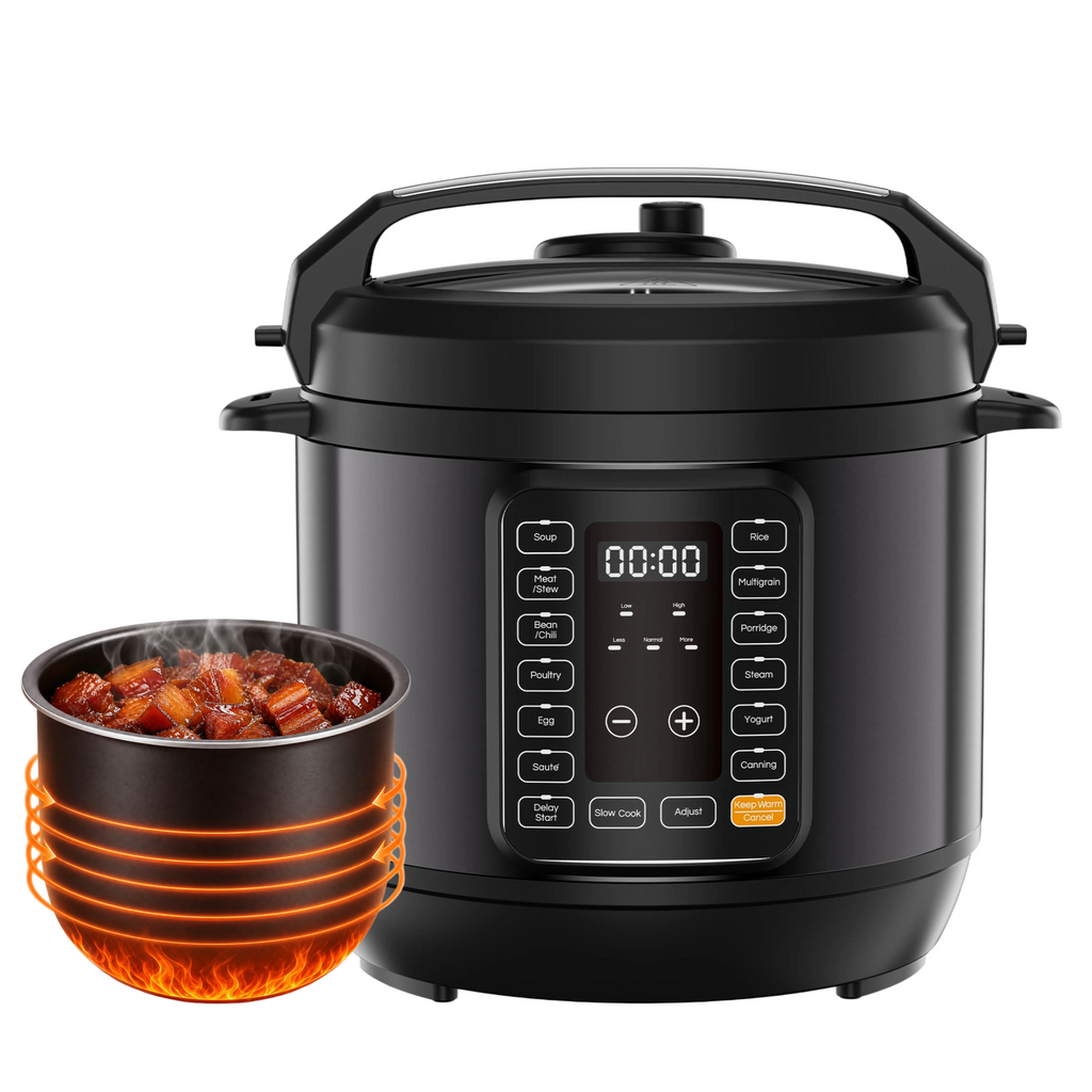 Roomisland 6QT Electric Pressure Cooker, 16-in-1 Stainless Steel Multi Cooker with 12 Preset Programs, Multi- Non-Stick Pot for Slow Cook, Steam, Canning, Dishwasher Safe