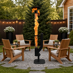 ROOMISLAND 70 Inch Smokeless Pellet Stove for Outdoor Use, Portable Wood Pellet Fire Pit with Viewing Window, Pellet Heater for Patio Backyard Bonfire Camping Beach Garden