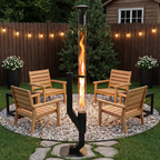 ROOMISLAND 61 Inch Smokeless Pellet Stove for Outdoor Use, Portable Wood Pellet Fire Pit with Viewing Window, Pellet Heater for Patio Backyard Bonfire Camping Beach Garden
